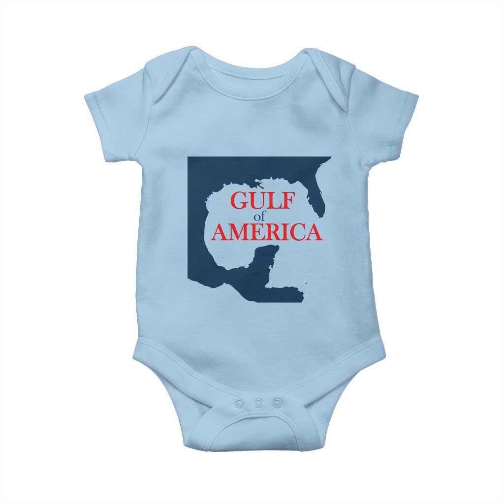 Trump America's Gulf Baby Onesie North America Map TS02 Light Blue Print Your Wear
