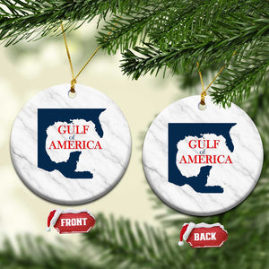 Trump America's Gulf Ceramic Ornament North America Map TS02 1pc White Marble Print Your Wear