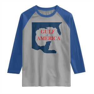 Trump America's Gulf Raglan Shirt North America Map TS02 Sport Gray Royal Print Your Wear