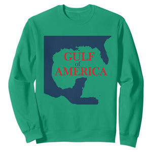 Trump America's Gulf Sweatshirt North America Map TS02 Irish Green Print Your Wear