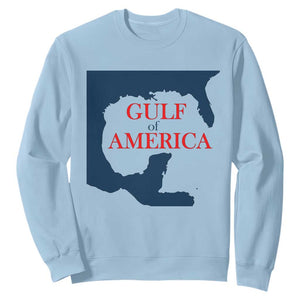 Trump America's Gulf Sweatshirt North America Map TS02 Light Blue Print Your Wear