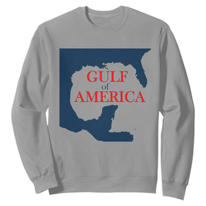 Trump America's Gulf Sweatshirt North America Map TS02 Sport Gray Print Your Wear