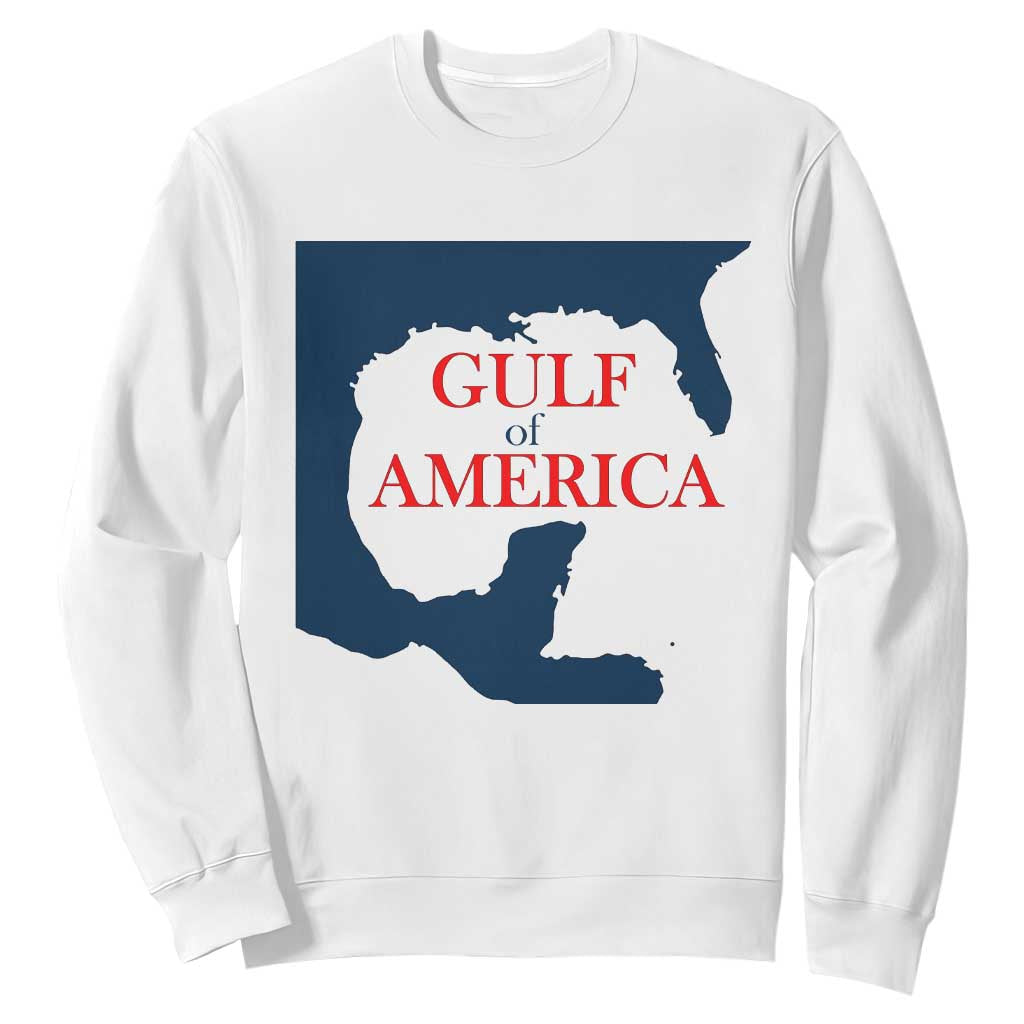 Trump America's Gulf Sweatshirt North America Map TS02 White Print Your Wear