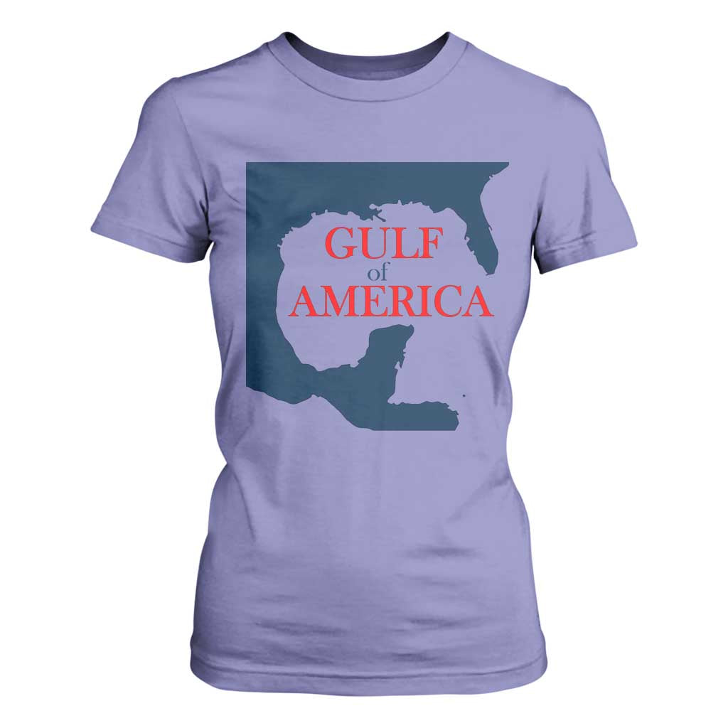 Trump America's Gulf T Shirt For Women North America Map TS02 Violet Print Your Wear