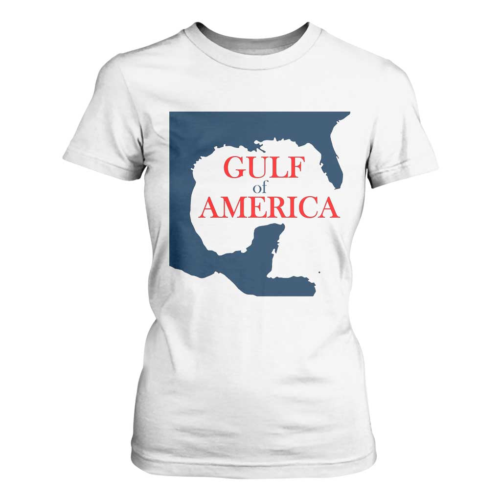 Trump America's Gulf T Shirt For Women North America Map TS02 White Print Your Wear
