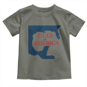 Trump America's Gulf Toddler T Shirt North America Map TS02 Military Green Print Your Wear