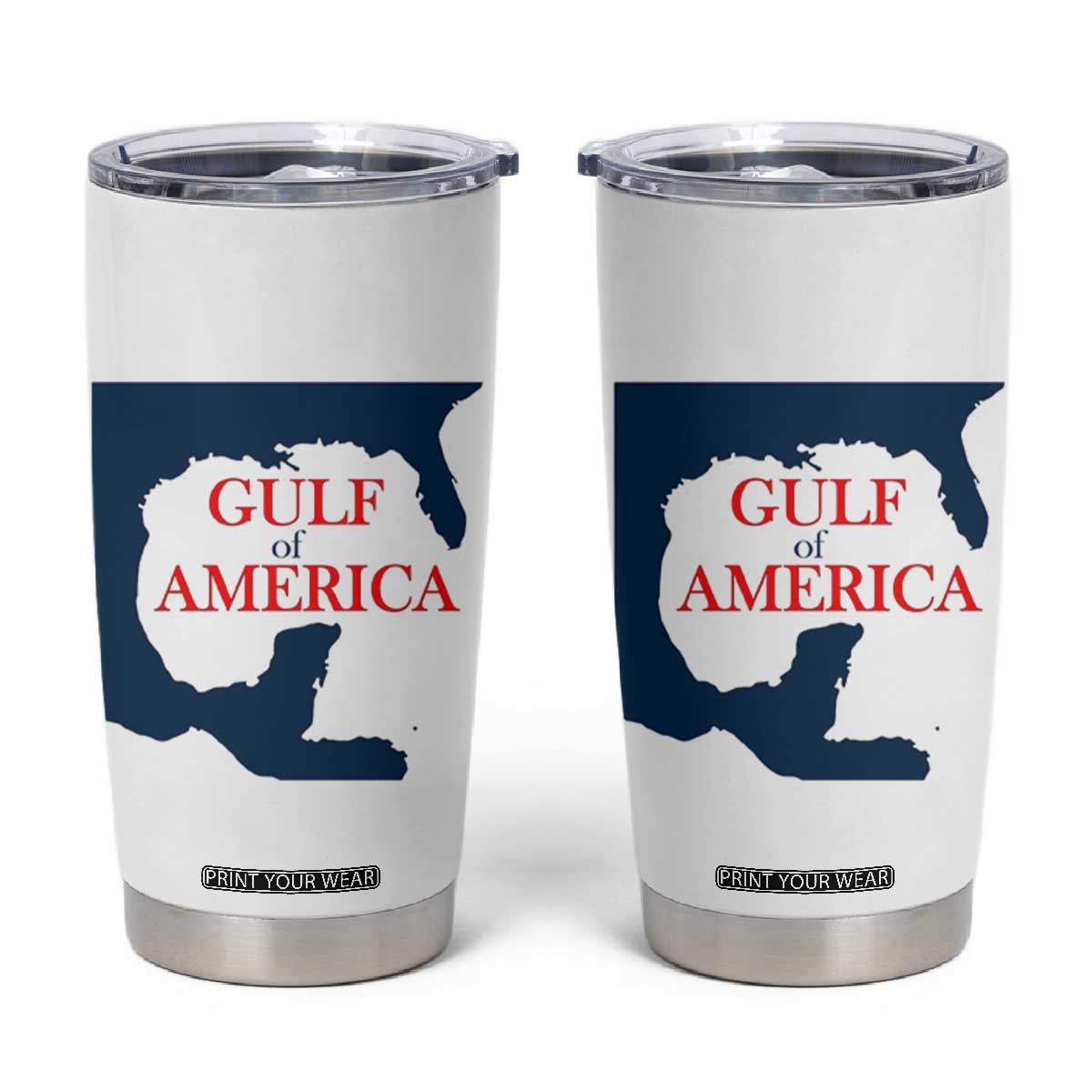 Trump America's Gulf Tumbler Cup North America Map TS02 White Print Your Wear