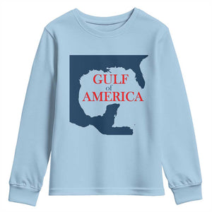Trump America's Gulf Youth Sweatshirt North America Map TS02 Light Blue Print Your Wear