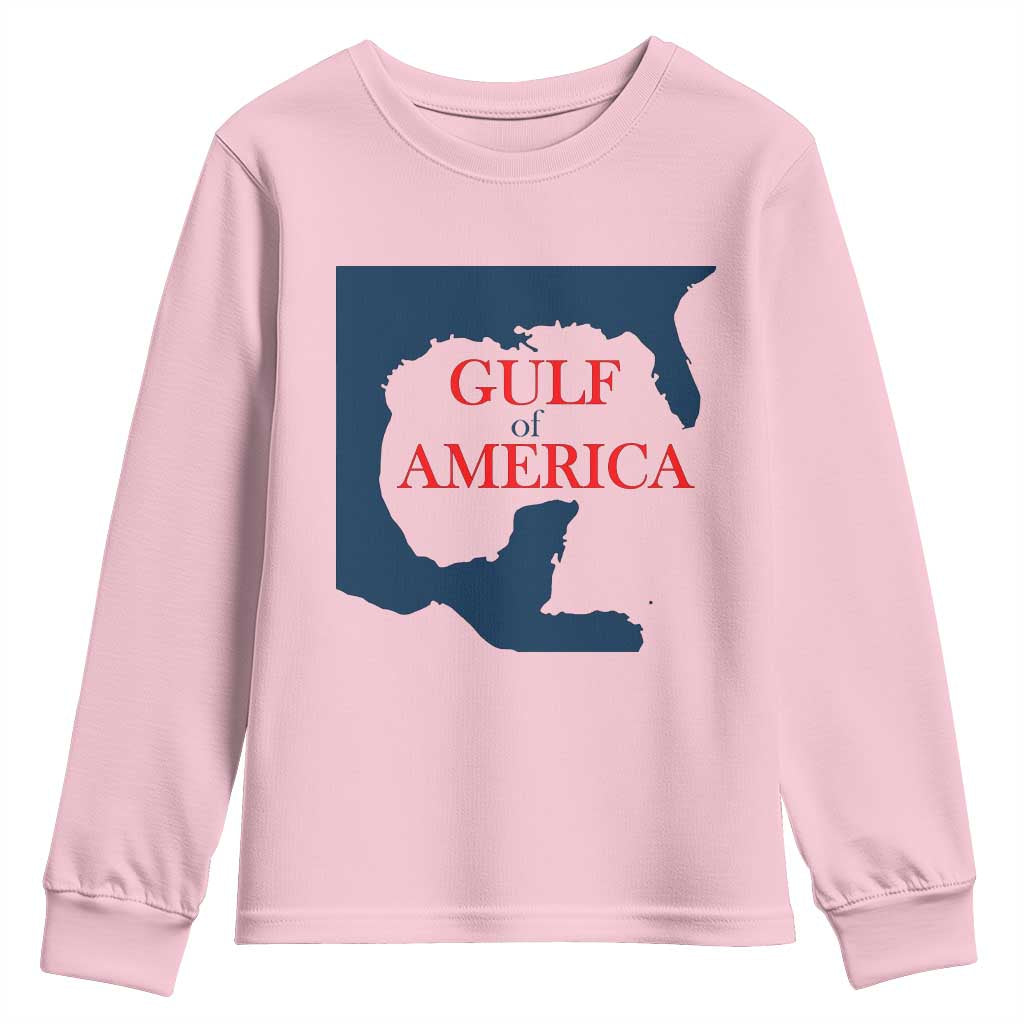 Trump America's Gulf Youth Sweatshirt North America Map TS02 Light Pink Print Your Wear