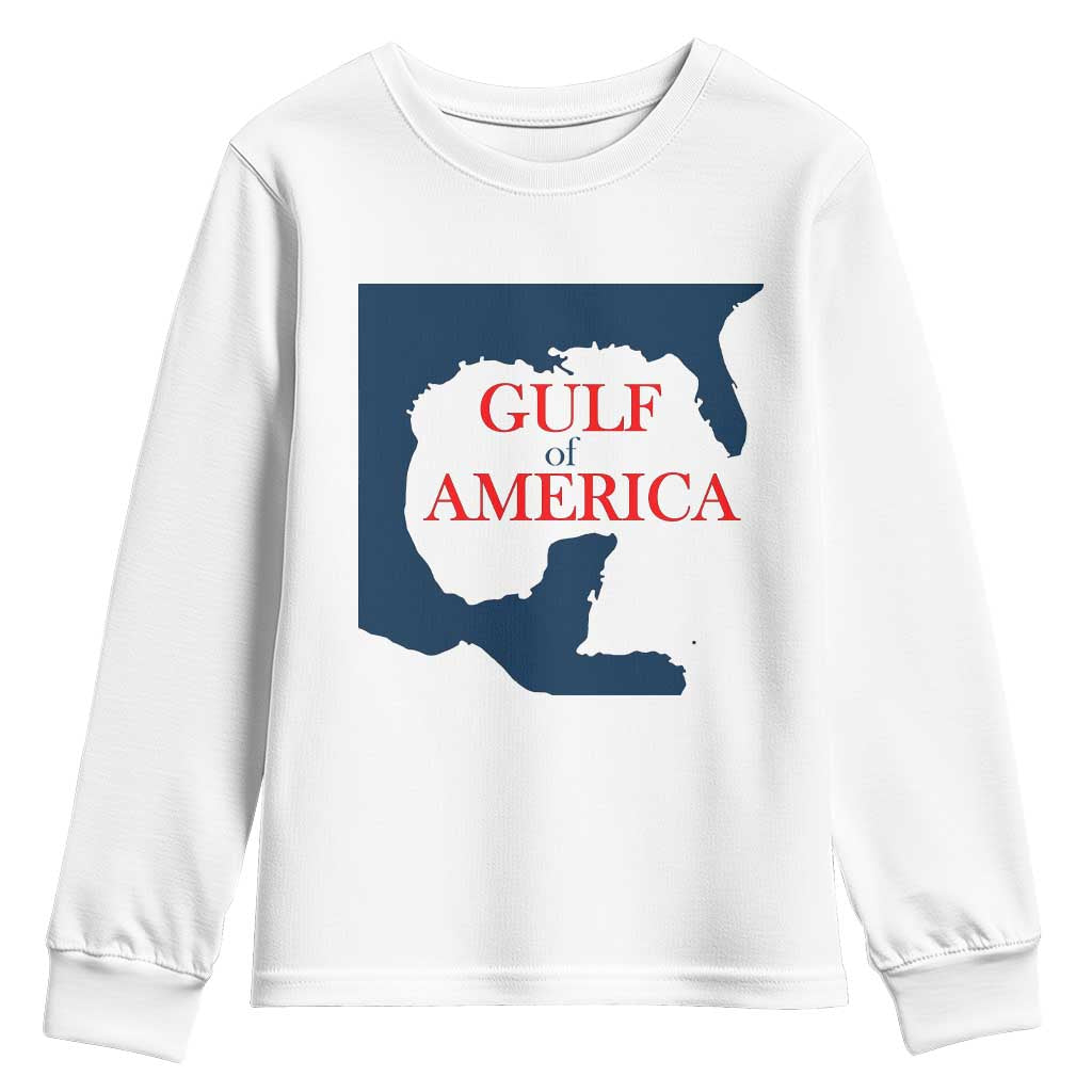 Trump America's Gulf Youth Sweatshirt North America Map TS02 White Print Your Wear