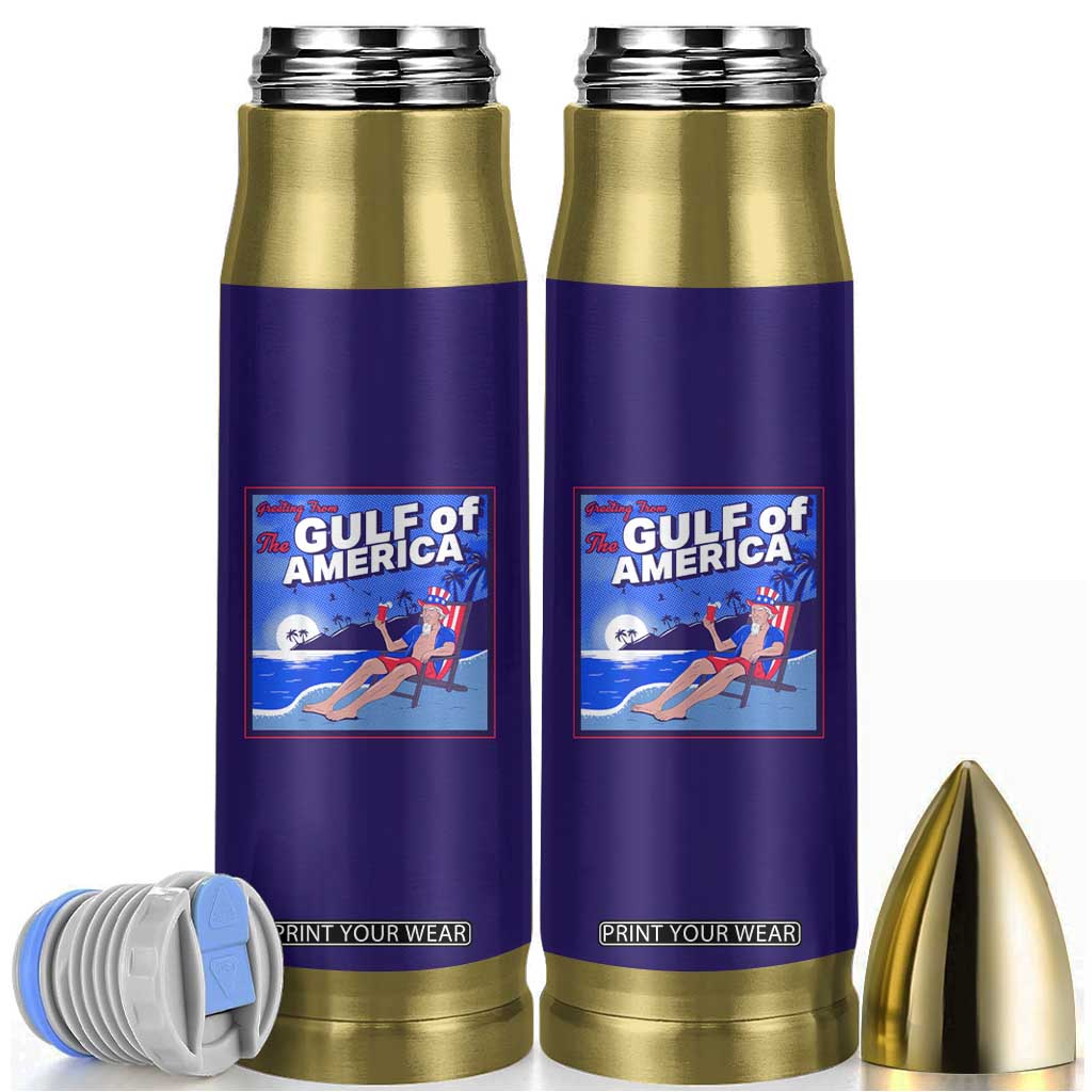 Trump America's Gulf Bullet Tumbler Greeting from the Patriot Uncle Sam TS02 Royal Blue Print Your Wear