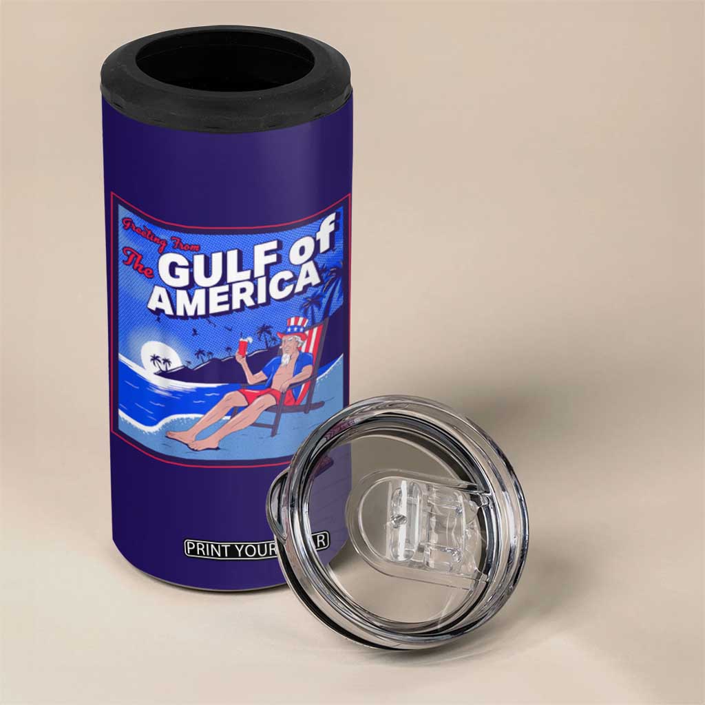 Trump America's Gulf 4 in 1 Can Cooler Tumbler Greeting from the Patriot Uncle Sam TS02 Print Your Wear