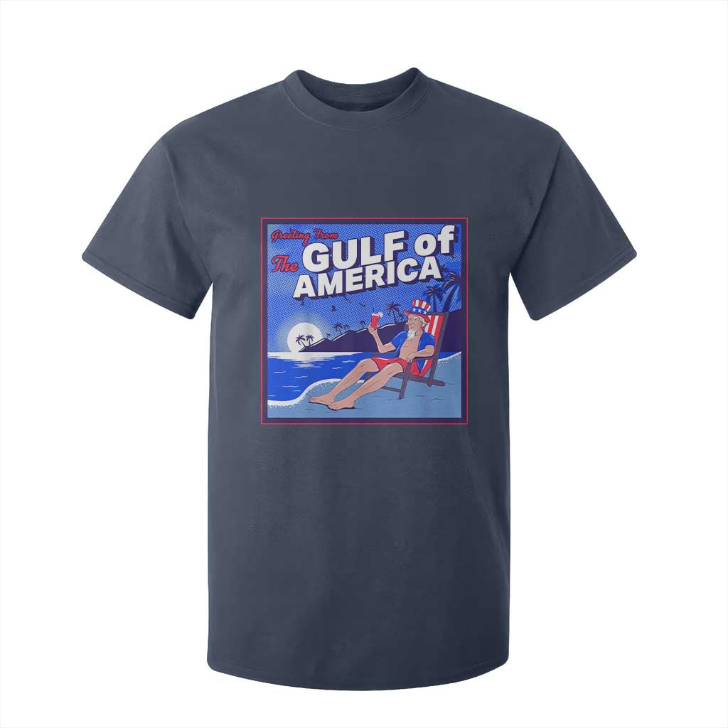 Trump America's Gulf T Shirt For Kid Greeting from the Patriot Uncle Sam TS02 Navy Print Your Wear