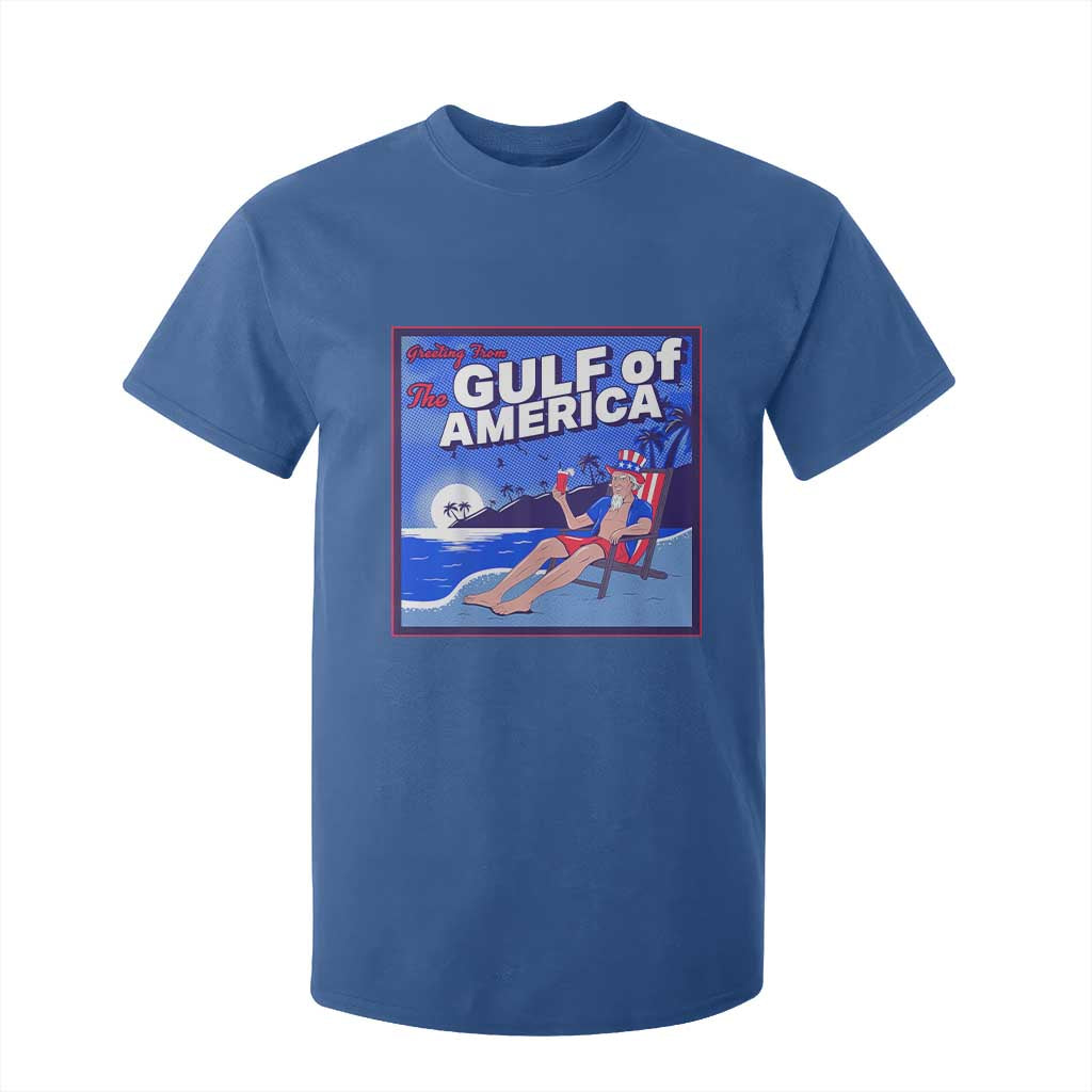 Trump America's Gulf T Shirt For Kid Greeting from the Patriot Uncle Sam TS02 Royal Blue Print Your Wear