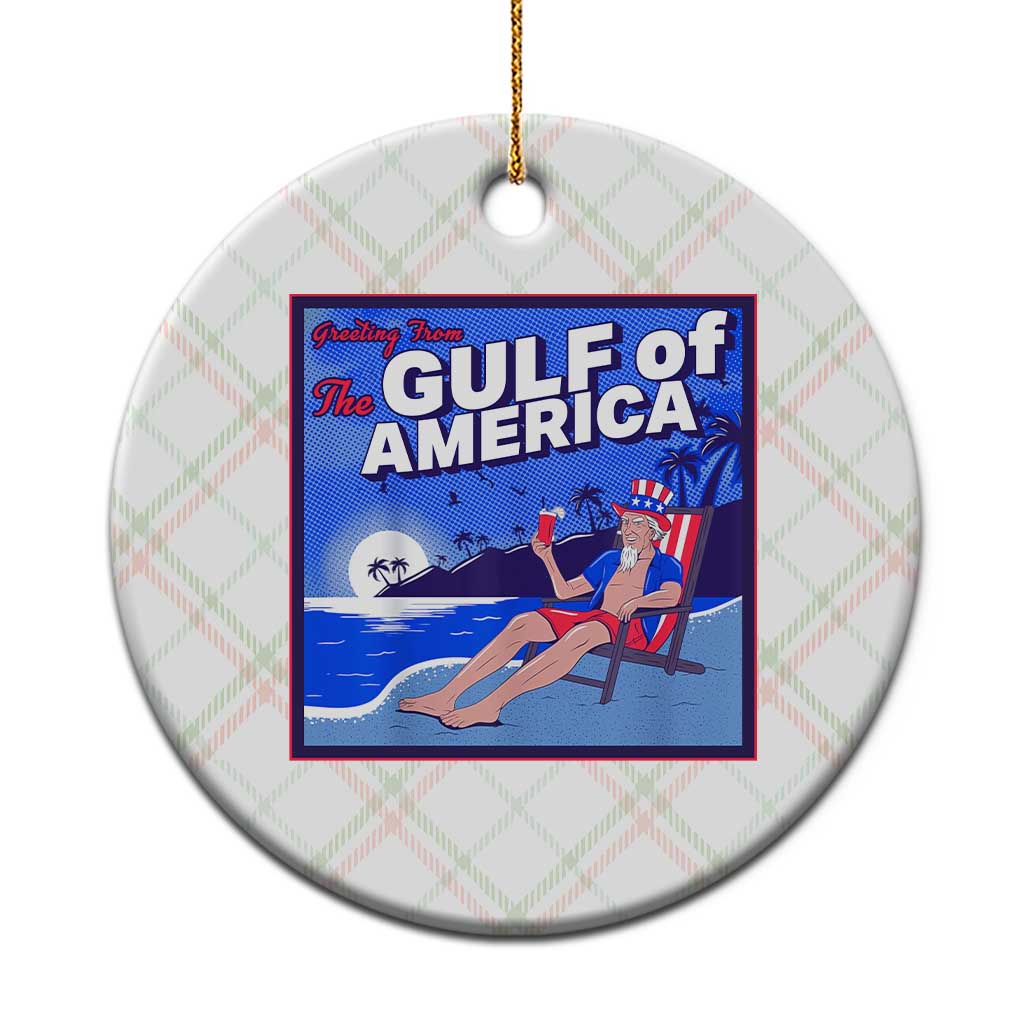 Trump America's Gulf Ceramic Ornament Greeting from the Patriot Uncle Sam TS02 1pc Christmas Plaid Print Your Wear