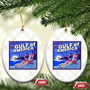 Trump America's Gulf Ceramic Ornament Greeting from the Patriot Uncle Sam TS02 Print Your Wear