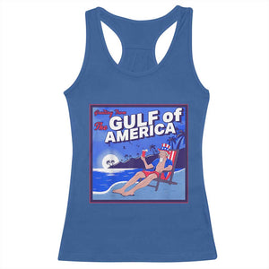 Trump America's Gulf Racerback Tank Top Greeting from the Patriot Uncle Sam TS02 Royal Blue Print Your Wear