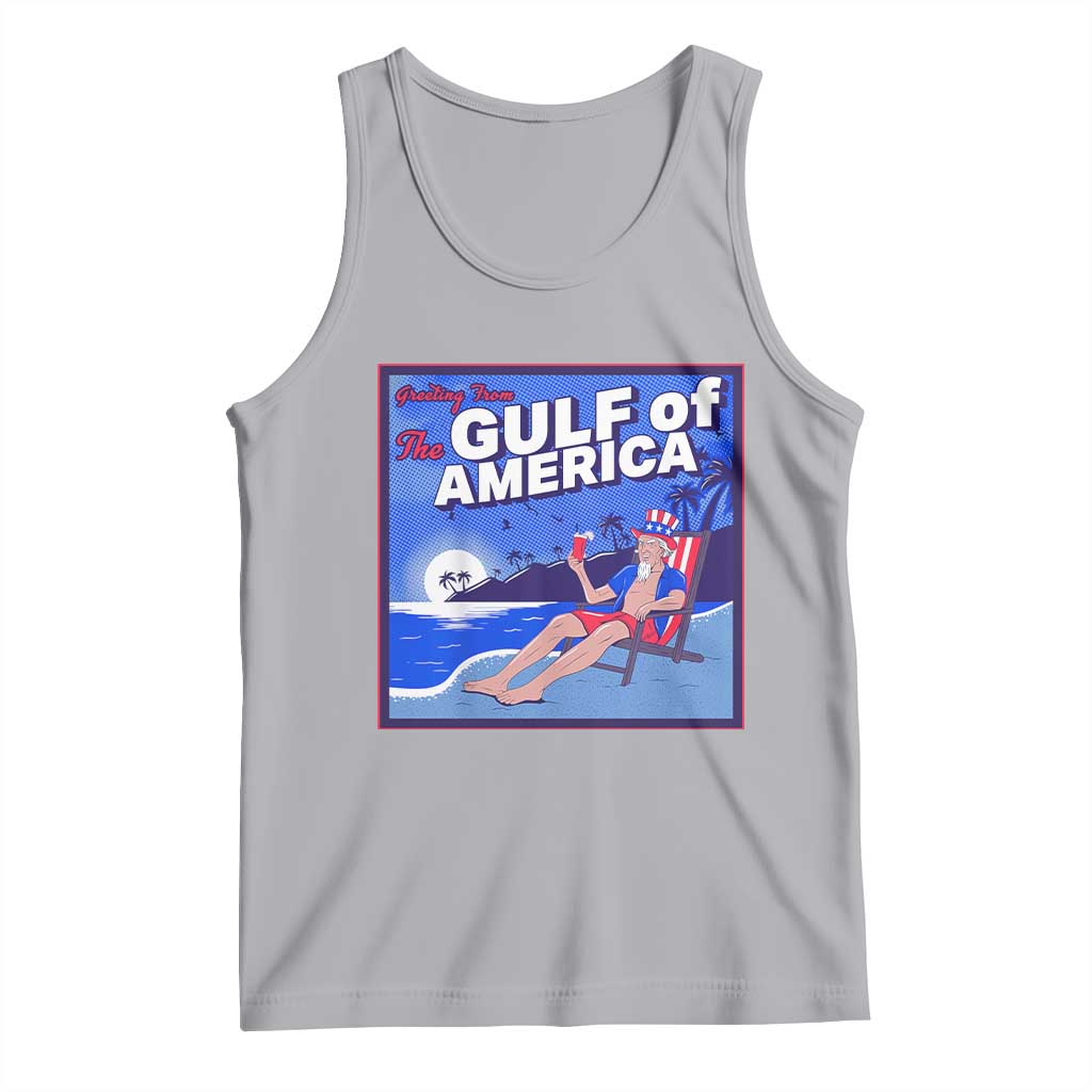Trump America's Gulf Tank Top Greeting from the Patriot Uncle Sam TS02 Athletic Heather Print Your Wear