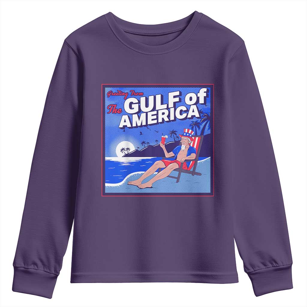 Trump America's Gulf Youth Sweatshirt Greeting from the Patriot Uncle Sam TS02 Purple Print Your Wear