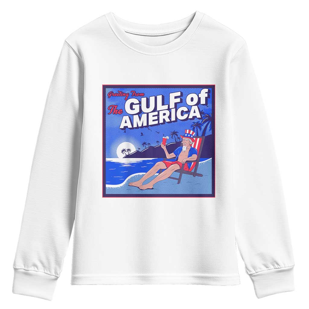 Trump America's Gulf Youth Sweatshirt Greeting from the Patriot Uncle Sam TS02 White Print Your Wear