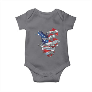 Trump America's Gulf Baby Onesie Northen America Map American Flag TS02 Charcoal Print Your Wear