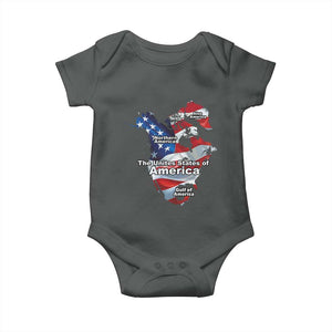 Trump America's Gulf Baby Onesie Northen America Map American Flag TS02 Dark Heather Print Your Wear
