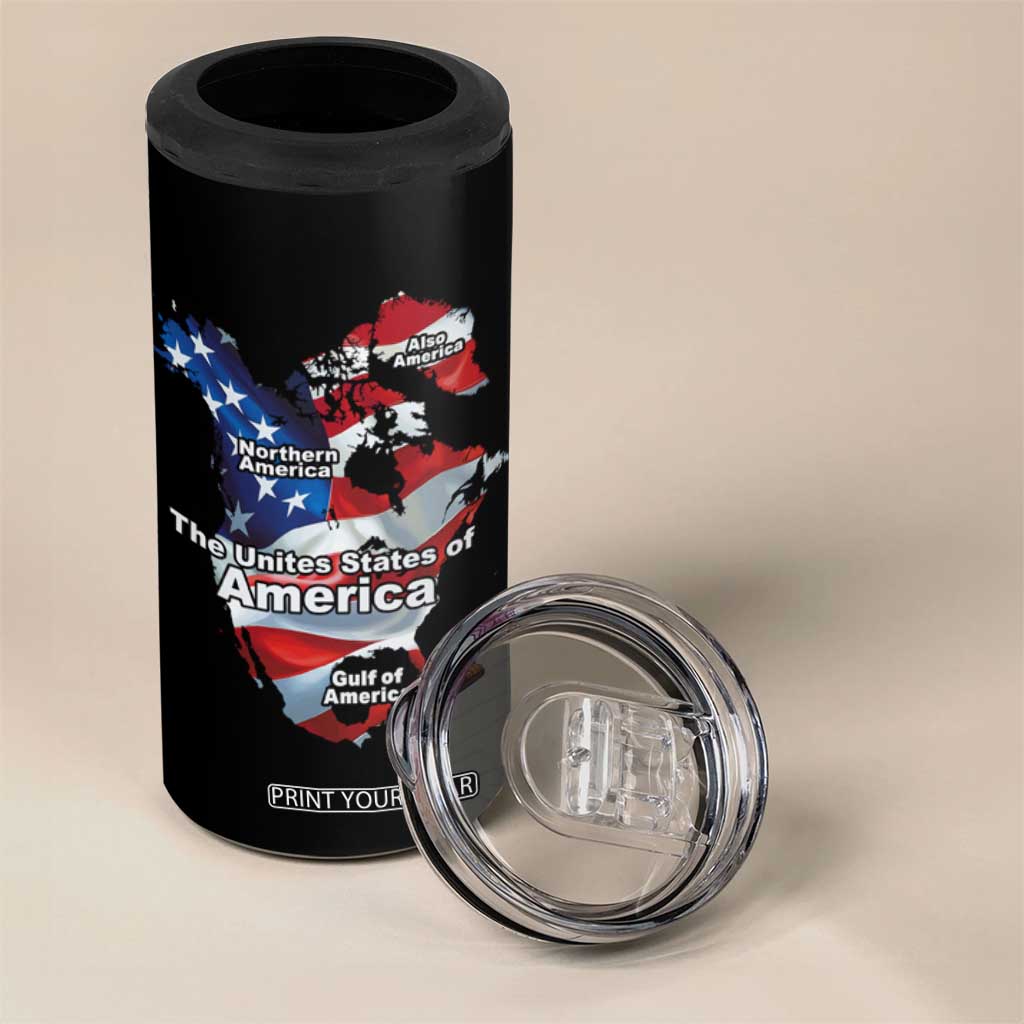 Trump America's Gulf 4 in 1 Can Cooler Tumbler Northen America Map American Flag TS02 Print Your Wear