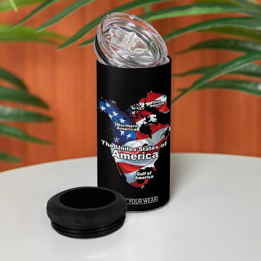 Trump America's Gulf 4 in 1 Can Cooler Tumbler Northen America Map American Flag TS02 Print Your Wear