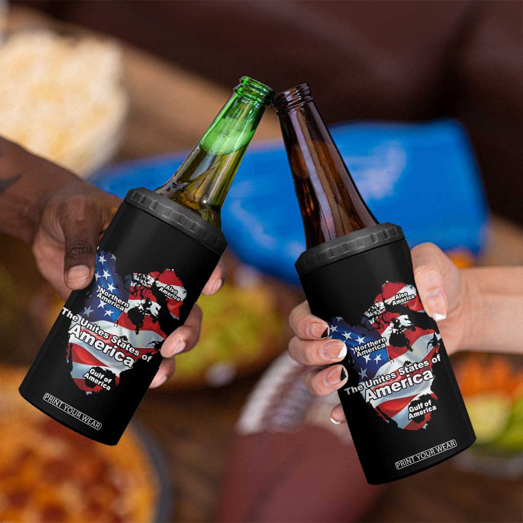 Trump America's Gulf 4 in 1 Can Cooler Tumbler Northen America Map American Flag TS02 Print Your Wear