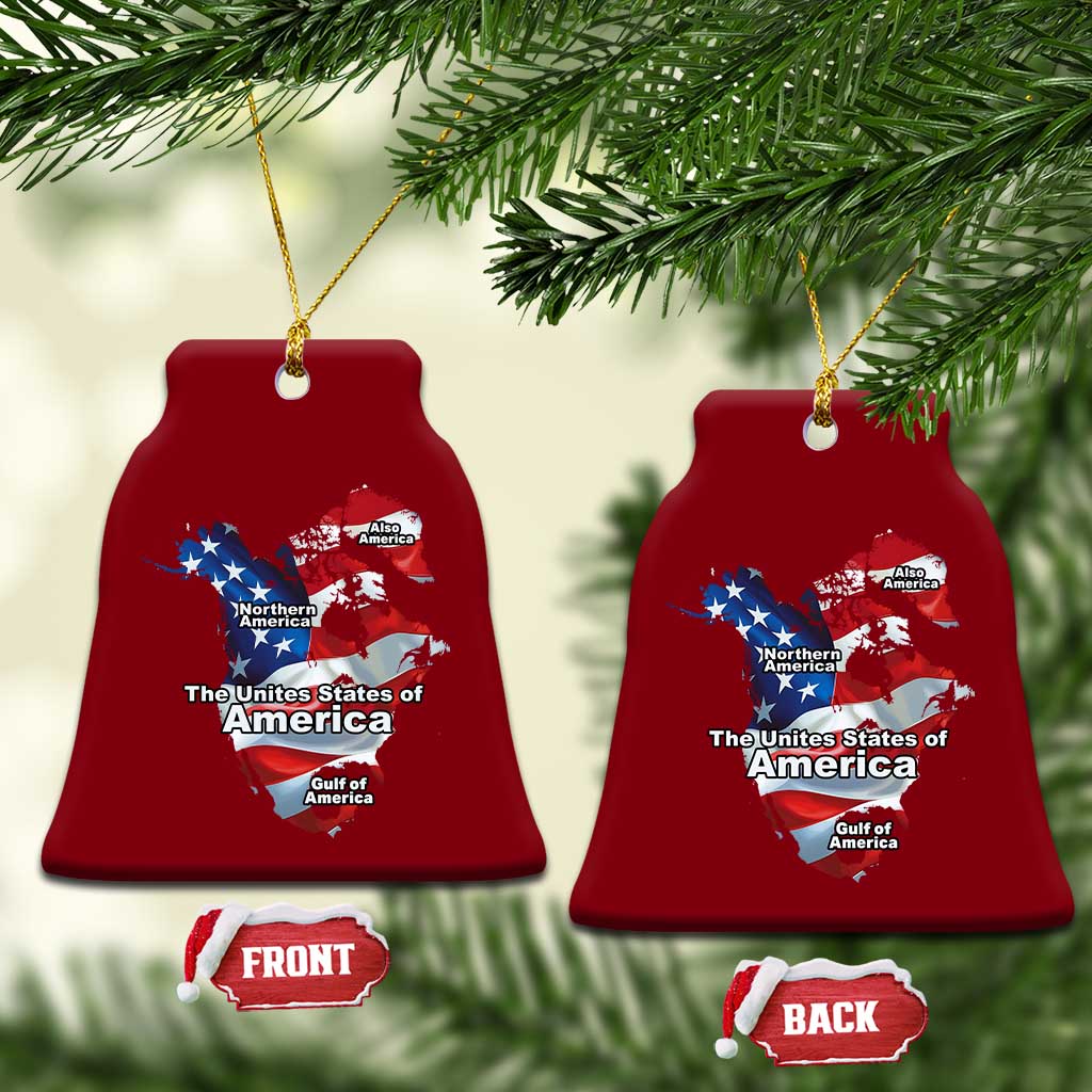Trump America's Gulf Ceramic Ornament Northen America Map American Flag TS02 Print Your Wear