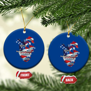 Trump America's Gulf Ceramic Ornament Northen America Map American Flag TS02 1pc Blue Print Your Wear