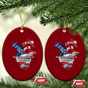 Trump America's Gulf Ceramic Ornament Northen America Map American Flag TS02 Print Your Wear