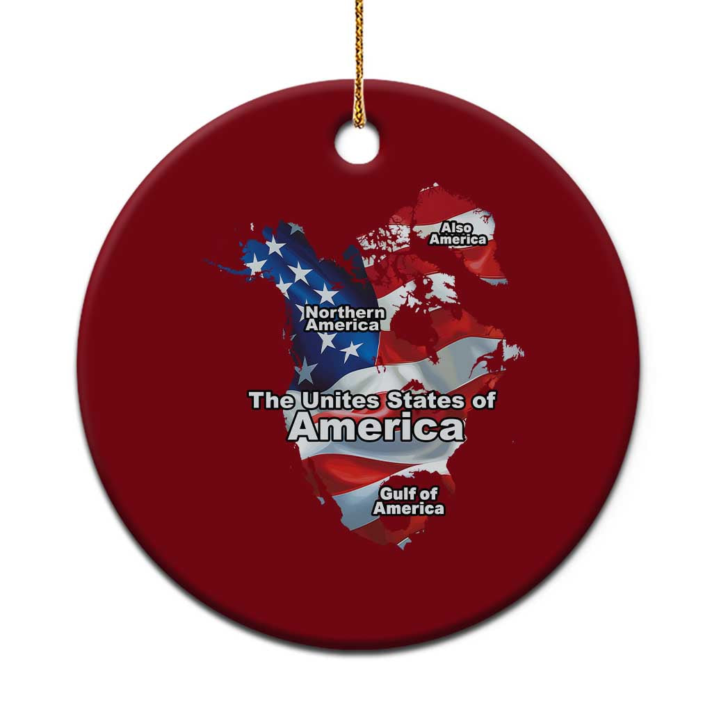 Trump America's Gulf Ceramic Ornament Northen America Map American Flag TS02 1pc Red Print Your Wear