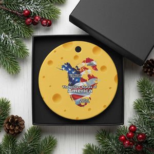 Trump America's Gulf Ceramic Ornament Northen America Map American Flag TS02 1pc Yellow Cheese Print Your Wear
