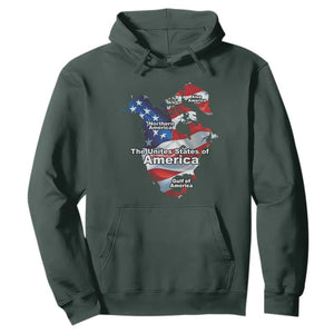 Trump America's Gulf Hoodie Northen America Map American Flag TS02 Dark Forest Green Print Your Wear