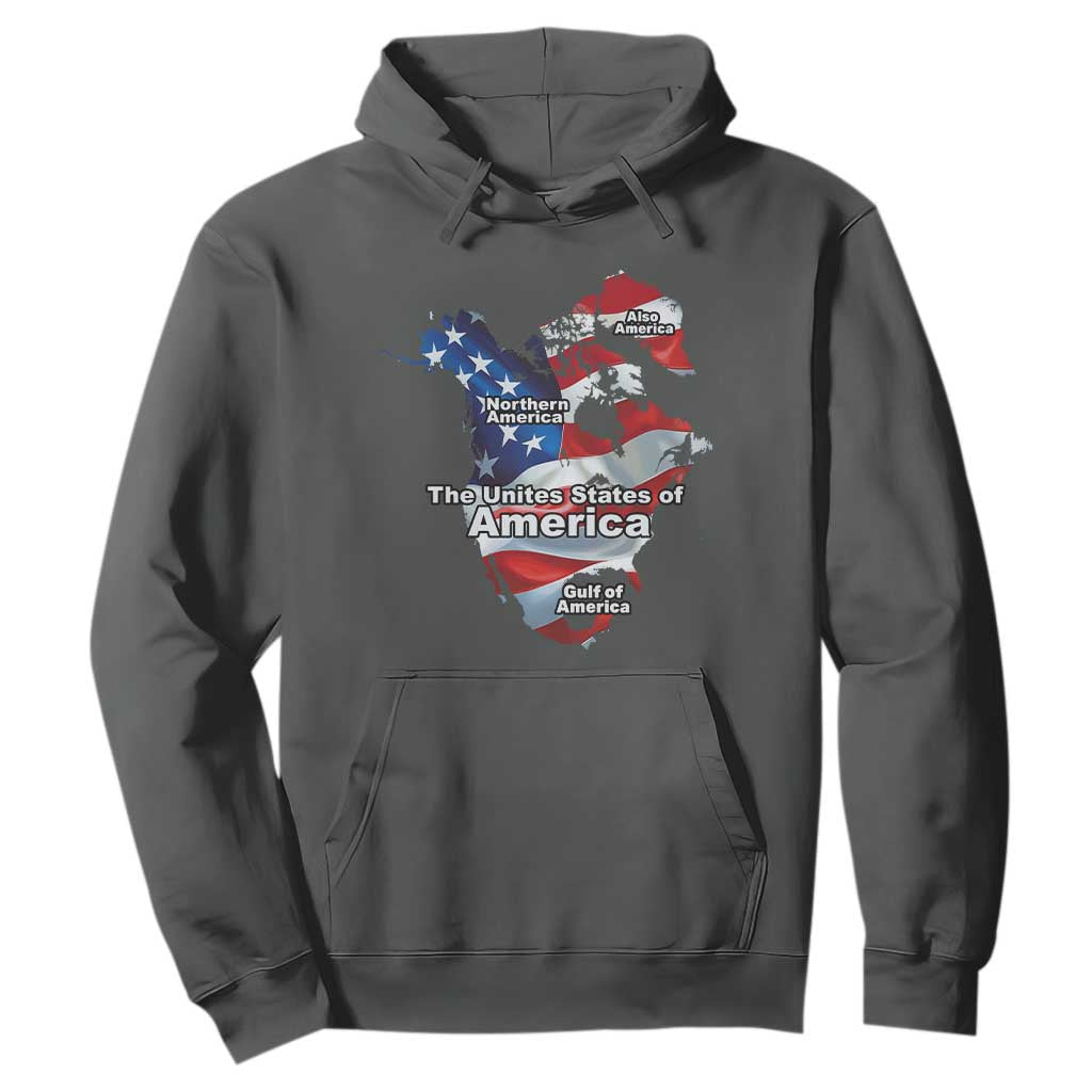 Trump America's Gulf Hoodie Northen America Map American Flag TS02 Dark Heather Print Your Wear