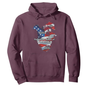 Trump America's Gulf Hoodie Northen America Map American Flag TS02 Maroon Print Your Wear