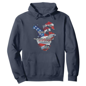 Trump America's Gulf Hoodie Northen America Map American Flag TS02 Navy Print Your Wear