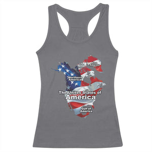 Trump America's Gulf Racerback Tank Top Northen America Map American Flag TS02 Charcoal Print Your Wear