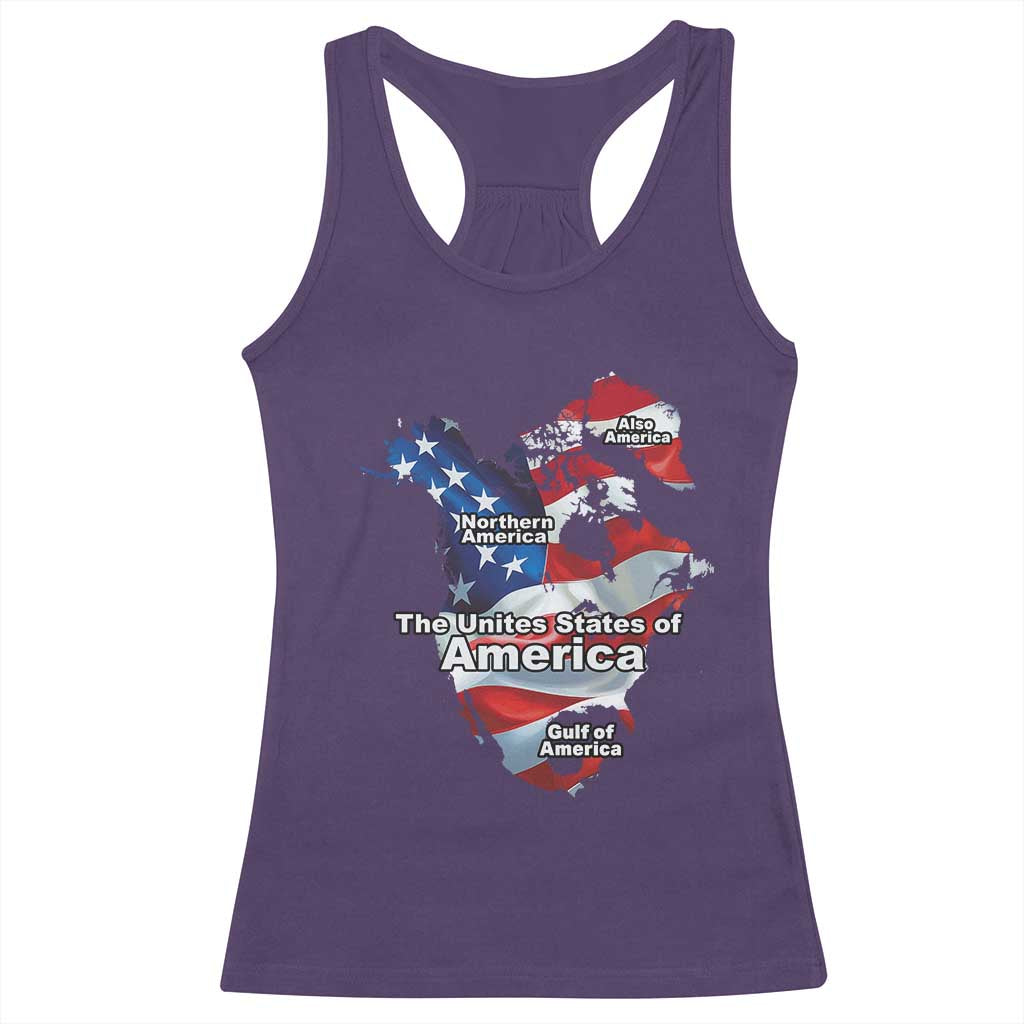 Trump America's Gulf Racerback Tank Top Northen America Map American Flag TS02 Purple Print Your Wear