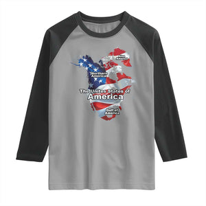 Trump America's Gulf Raglan Shirt Northen America Map American Flag TS02 Sport Gray Black Print Your Wear