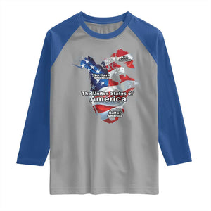 Trump America's Gulf Raglan Shirt Northen America Map American Flag TS02 Sport Gray Royal Print Your Wear