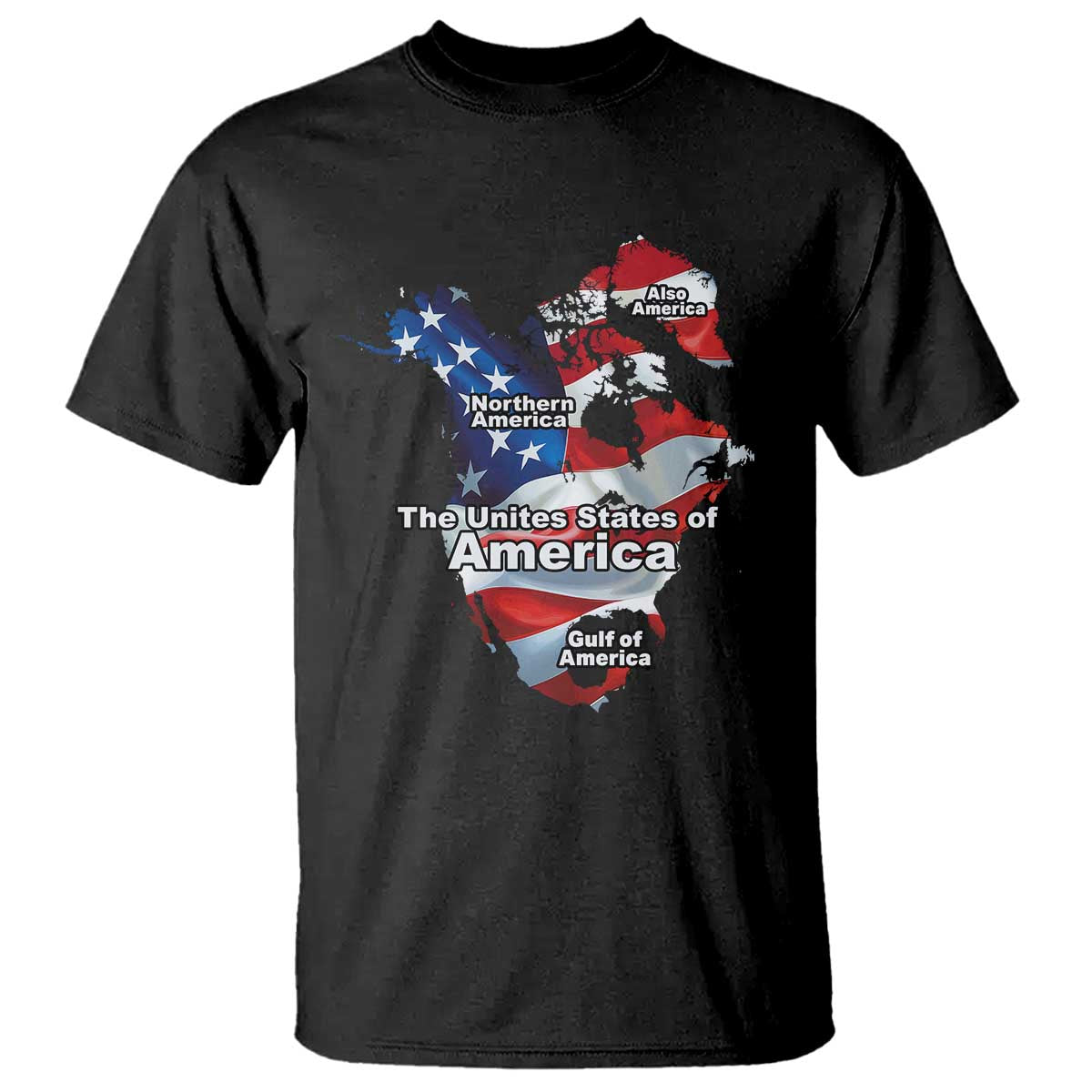 Trump America's Gulf T Shirt Northen America Map American Flag TS02 Black Print Your Wear