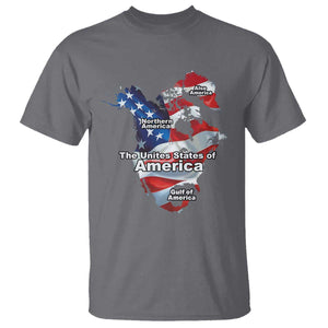Trump America's Gulf T Shirt Northen America Map American Flag TS02 Charcoal Print Your Wear