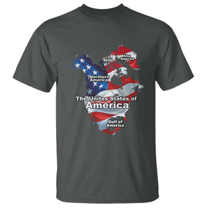 Trump America's Gulf T Shirt Northen America Map American Flag TS02 Dark Heather Print Your Wear