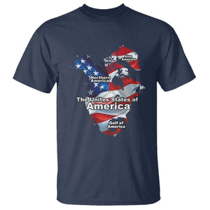 Trump America's Gulf T Shirt Northen America Map American Flag TS02 Navy Print Your Wear