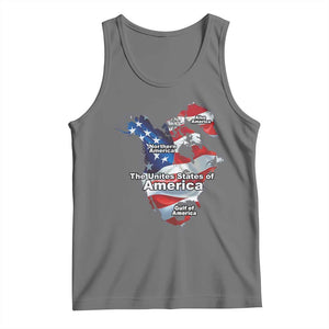 Trump America's Gulf Tank Top Northen America Map American Flag TS02 Black Heather Print Your Wear