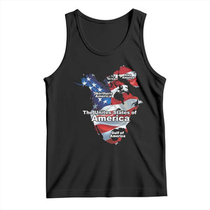 Trump America's Gulf Tank Top Northen America Map American Flag TS02 Black Print Your Wear