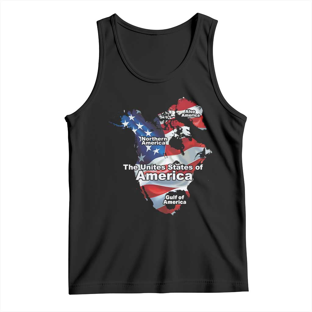 Trump America's Gulf Tank Top Northen America Map American Flag TS02 Black Print Your Wear