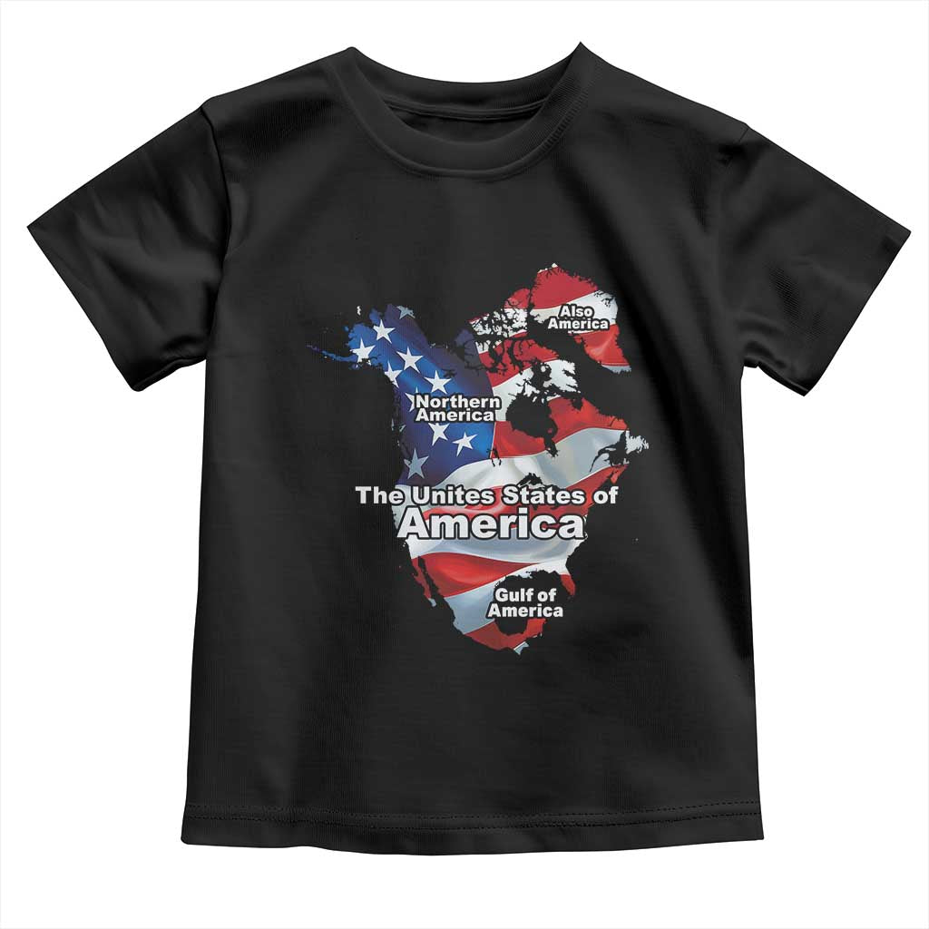 Trump America's Gulf Toddler T Shirt Northen America Map American Flag TS02 Black Print Your Wear